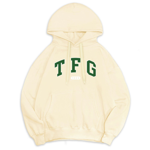 TFG經典款美式落肩帽T_奶油白