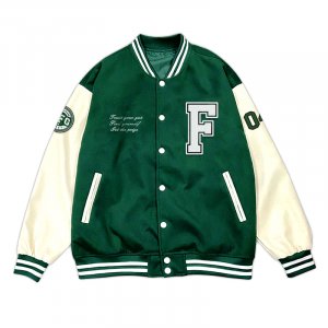 【1/30陸續出貨】TFG美式經典棒球外套_北一綠