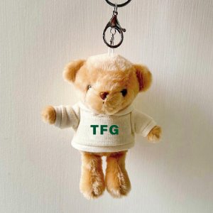 【1/7陸續出貨】TFG帽T小熊掛飾鑰匙圈_奶油白