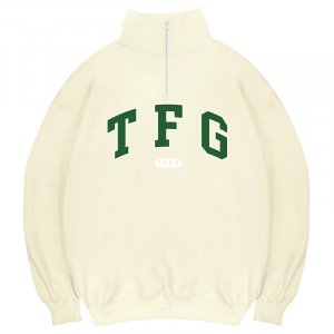【1/7陸續出貨】TFG經典款美式立領拉鍊大學T_奶油白