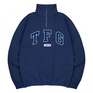 【1/7陸續出貨】TFG經典款美式立領拉鍊大學T_深藍