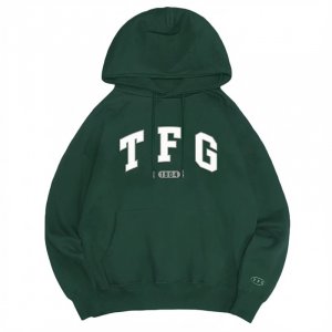 【1/30陸續出貨】TFG立體毛巾繡落肩帽T_北一綠