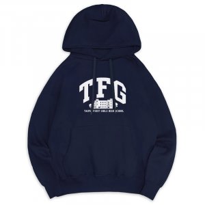 【1/7陸續出貨】TFG經典款光復樓落肩帽T_深藍