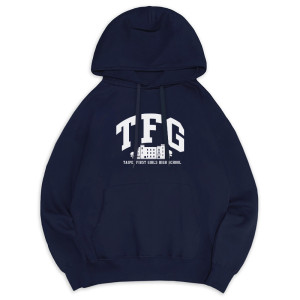 TFG經典款光復樓落肩帽T_深藍